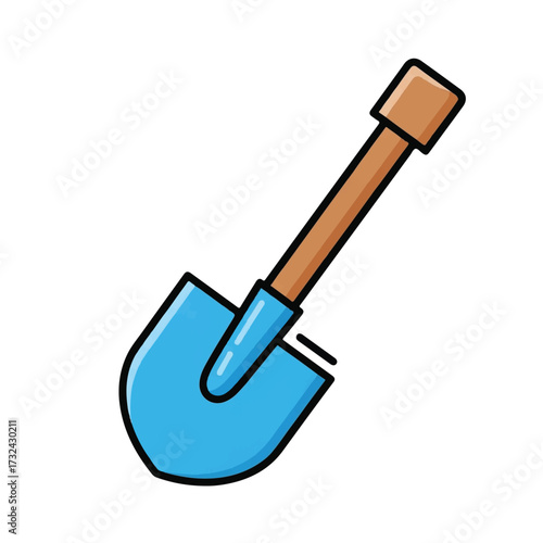 Blue Cartoon Shovel A Symbol of Gardening and Outdoor Work