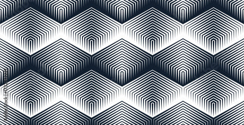 Cubes abstract background, seamless pattern with 3D blocks, geometric linear polygon wallpaper, isometric surreal cubic construction tiling pattern.