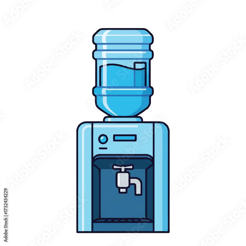 A Modern Water Cooler Illustration for Refreshment Concepts