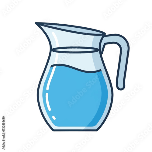 Refreshing Water Pitcher Illustration in Light Blue