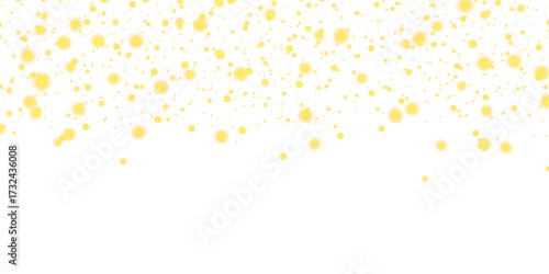 A dynamic explosion of gold confetti, dust, and light particles spreads across the screen. Bokeh orbs add depth and motion. Great for party visuals or invitations. PNG
