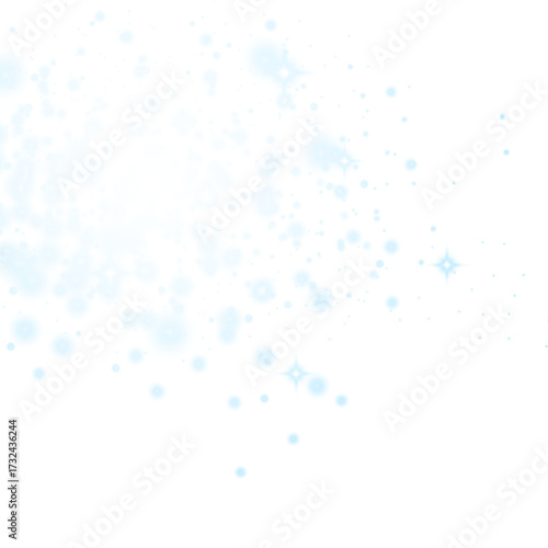 Blue glitter sparkles scatter across the dark background, glowing softly with warm light. Perfect for festive overlays and celebration designs. Adds magical charm and shine. PNG