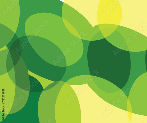Abstract green background with overlapping circles vector illustration