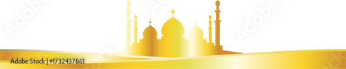 vector illustration of a golden mosque banner