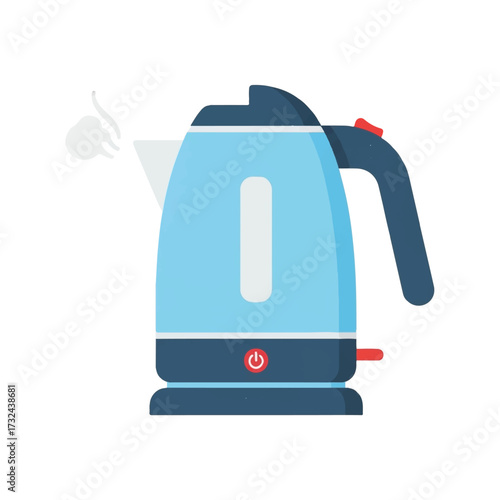 Electric Kettle Illustration with Steam