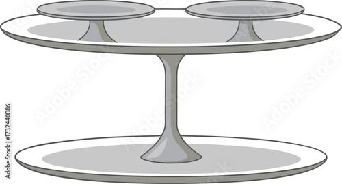 Modern two tiered serving tray with smooth curves