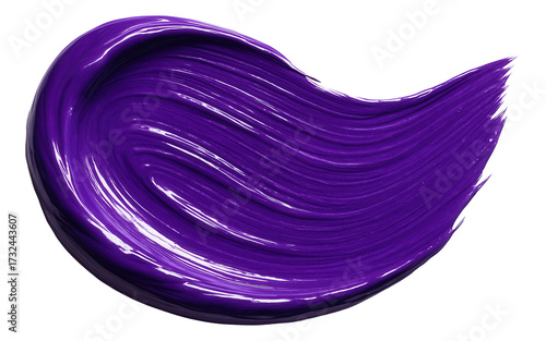 Glossy purple paint stroke with visible texture.