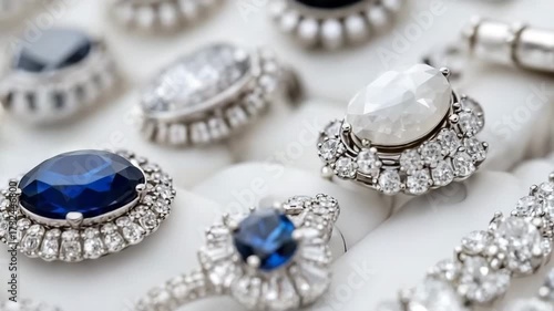 Elegant jewelry collection displayed in soft lighting