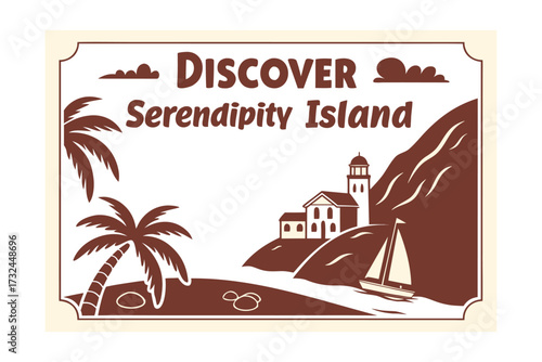 Classic Retro Style Travel Poster of Rare Destination