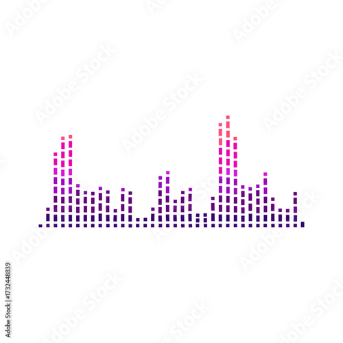 Dynamic audio waveform visualization with vibrant gradient bars capturing sound energy and rhythm
