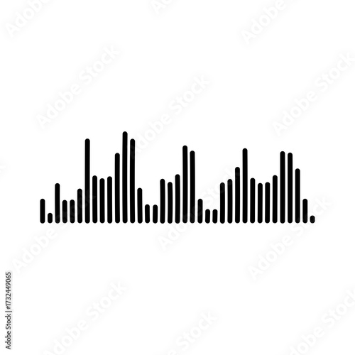 Dynamic sound wave graphic representing audio frequency, music beats, or digital signal data, perfect for tech and entertainment projects.