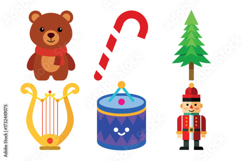 Charming assortment of festive christmas toys and decorations for holiday cheer