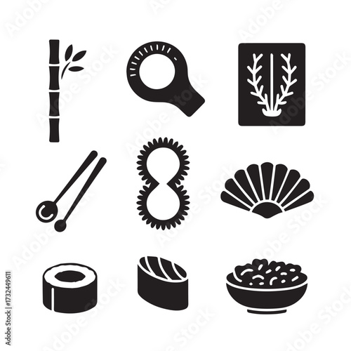 Vector art of collection of japanese food and cultural icons
