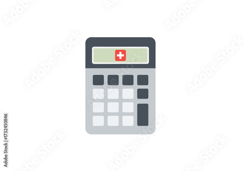 Medical finance calculator icon representing healthcare costs and health insurance for financial planning and budgeting