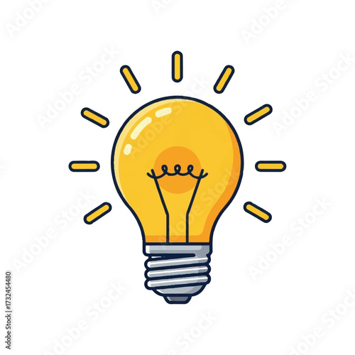 Bright Idea Light Bulb Radiating Brilliance