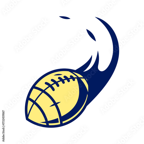 Dynamic American football soaring with speed and power, evoking a winning spirit and competitive drive for sports enthusiasts.