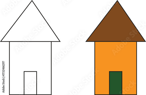 twenty houses drawing color book in white background