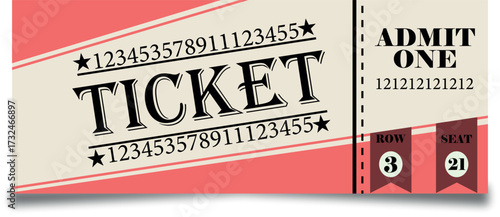 Admit One Event Ticket With Retro Design