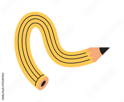 Yellow twisted pencil hand drawn