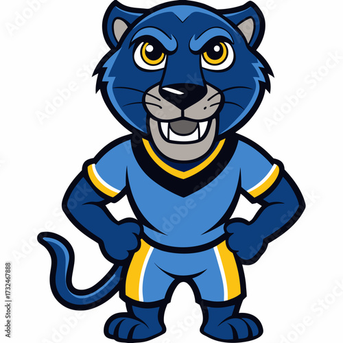 A cute cartoon panther character illustration drawing is a fun vector art for Halloween comics