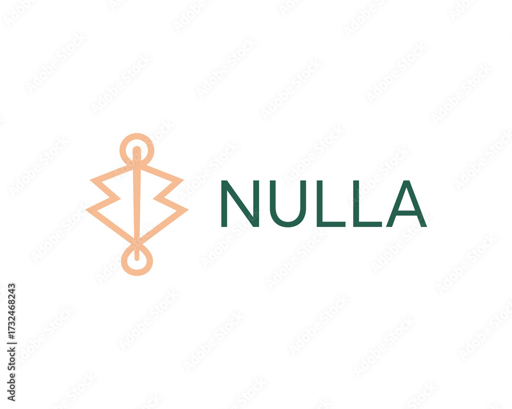 Fototapeta premium Abstract linear needle with thread logo icon . Creative minimalistic tailor, needlecraft sign logotype.