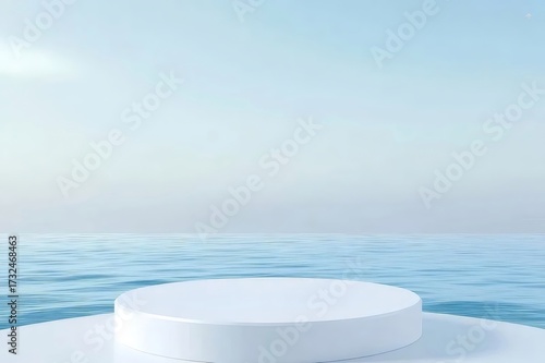 Wallpaper Mural 青い海と空を背景にした白い円形の台座 Torontodigital.ca