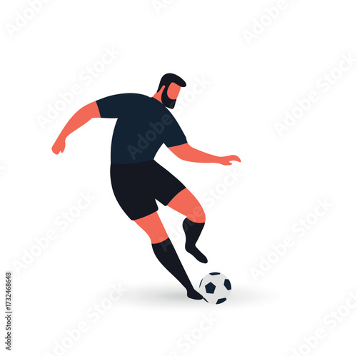 Soccer Player Vector Illustration, perfect for web, app, poster, or print projects related to football and athletics.