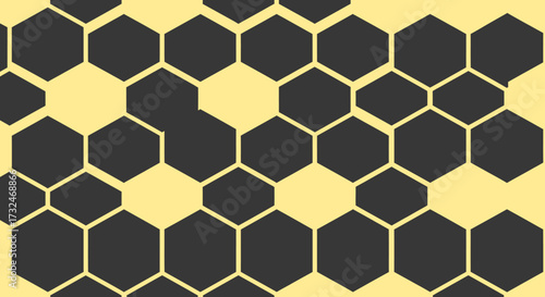 Honeycomb pattern. Dark hexagons overlay light background