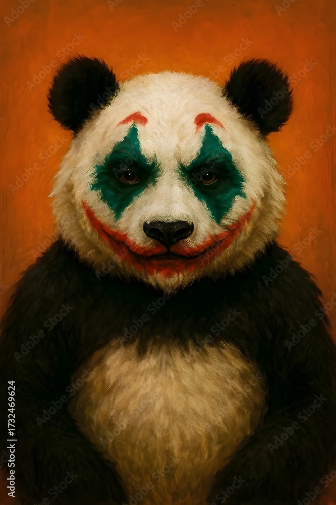 Fototapeta premium giant panda eating bamboo