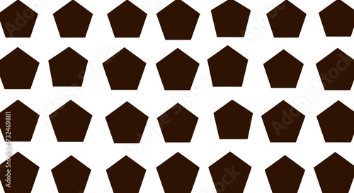 Grid of brown pentagons on white