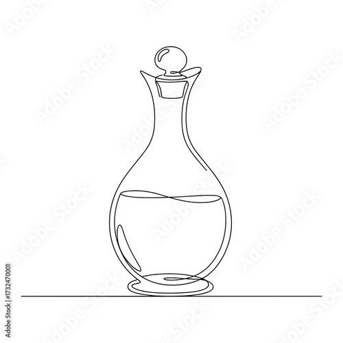 Elegant glass decanter product shot in minimalist studio style black on transparent background, luxury beverage or spirits branding image for editorial and web use.