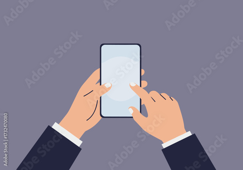 Engaging smartphone interaction digital workspace visual content modern environment user-centric concept