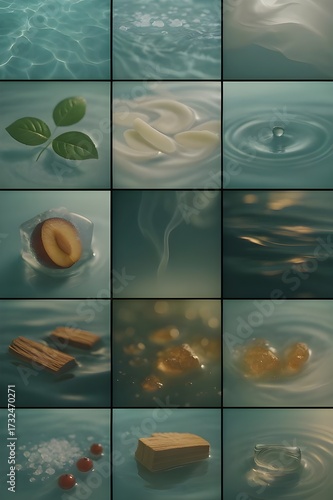 collage of sea