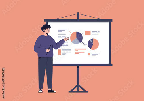 Engaging business presentation techniques office infographic charts professional environment side angle effective communication