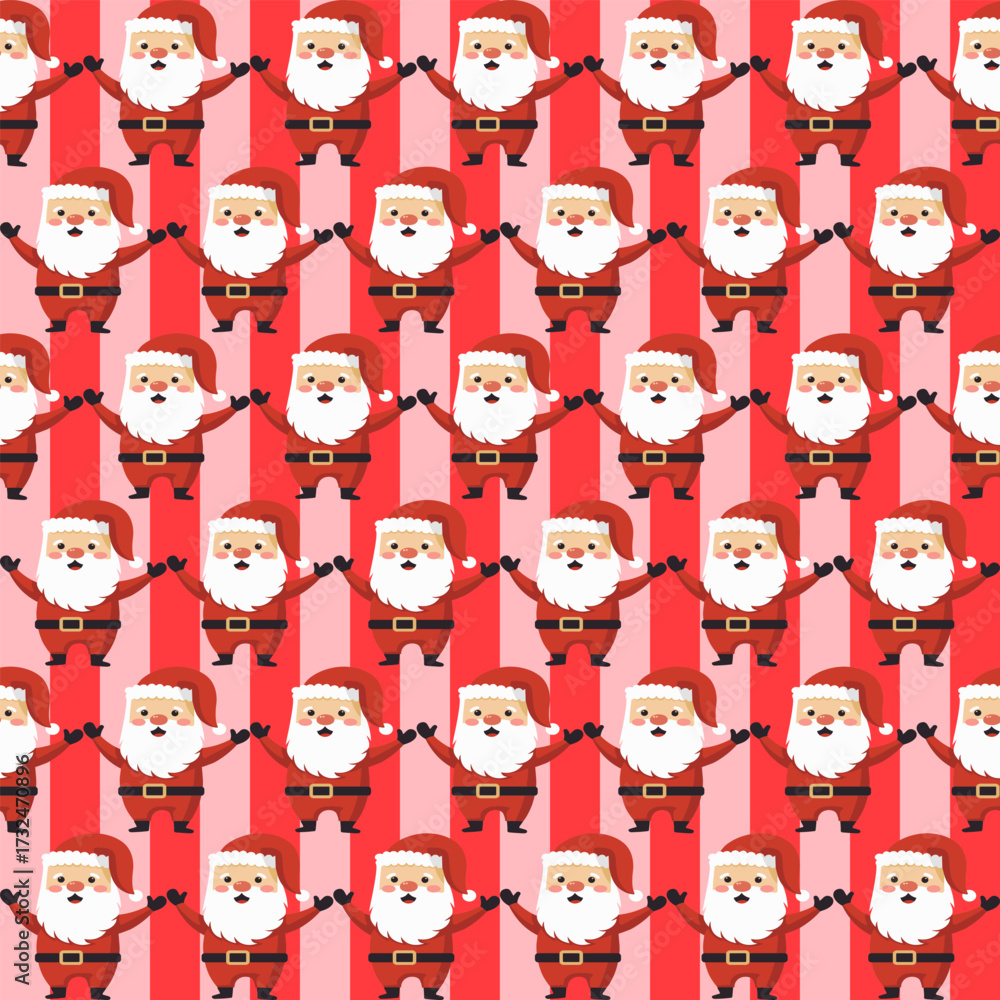 Obraz premium Seamless pattern Festive christmas santa patterns holiday decor digital art cheerful atmosphere vibrant colors fun concept