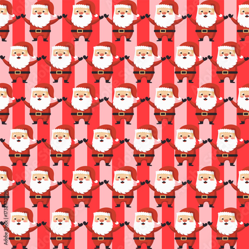 Seamless pattern Festive christmas santa patterns holiday decor digital art cheerful atmosphere vibrant colors fun concept