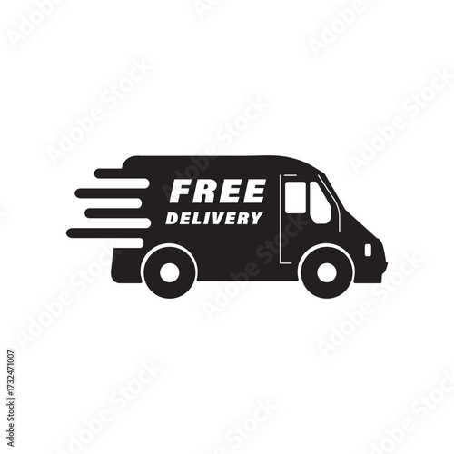 Free Delivery icon for web site or application. Free shipping sign drawing by illustration on white background