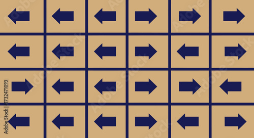 Arrow matrix blue arrows point left and right in grid pattern