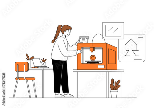 Printing workshop home office creative space eye-level innovation in technology