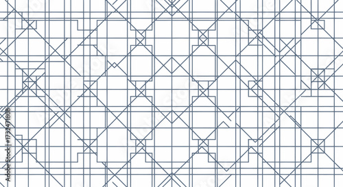 Geometric pattern with lines, squares, & diamonds