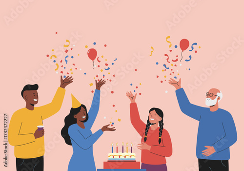 Celebration event with friends home festive atmosphere joyful moments