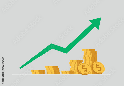 Investment growth insights analyzing financial trends with infographics in a minimalist digital environment