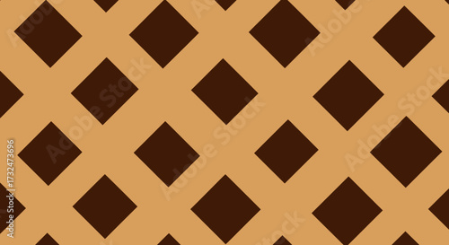 Brown diamonds on tan trellis