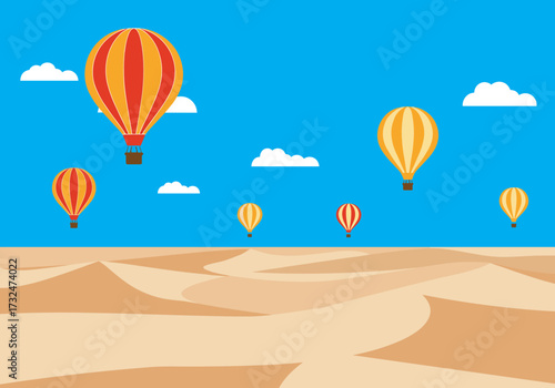 hot air balloons in desert