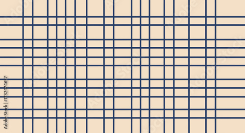Dark blue lines create a grid pattern on a peach-colored background