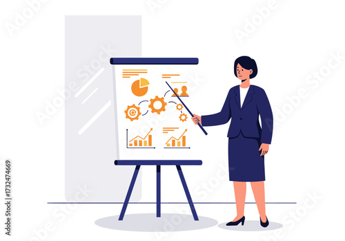 Business presentation office space infographic display professional environment engaging viewpoint growth concepts