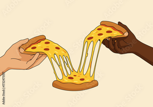 Sharing delicious pizza with friends cozy kitchen digital warm ambiance view food and togetherness
