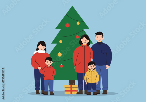 Festive family gathering home celebratory front view holiday spirit