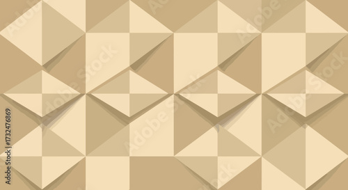 Beige geometric tessellation with raised pyramid shapes and drop shadows