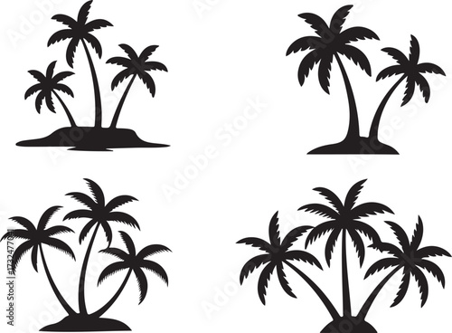 set of palm trees